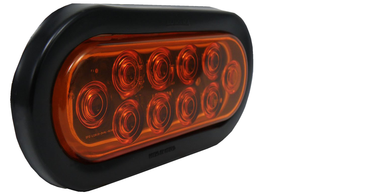 Luz ámbar de 6" con 10 LED's forma oval sellada: 3-421KALED-59 Luz ámbar de 6" con 10 LED's forma oval sellada: 3-421KALED-59