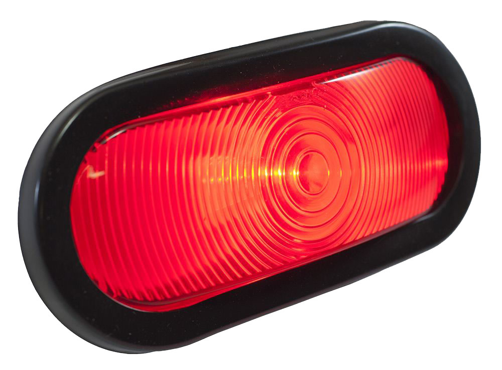 Luz roja 6" forma oval sellada: 3-421KR-59