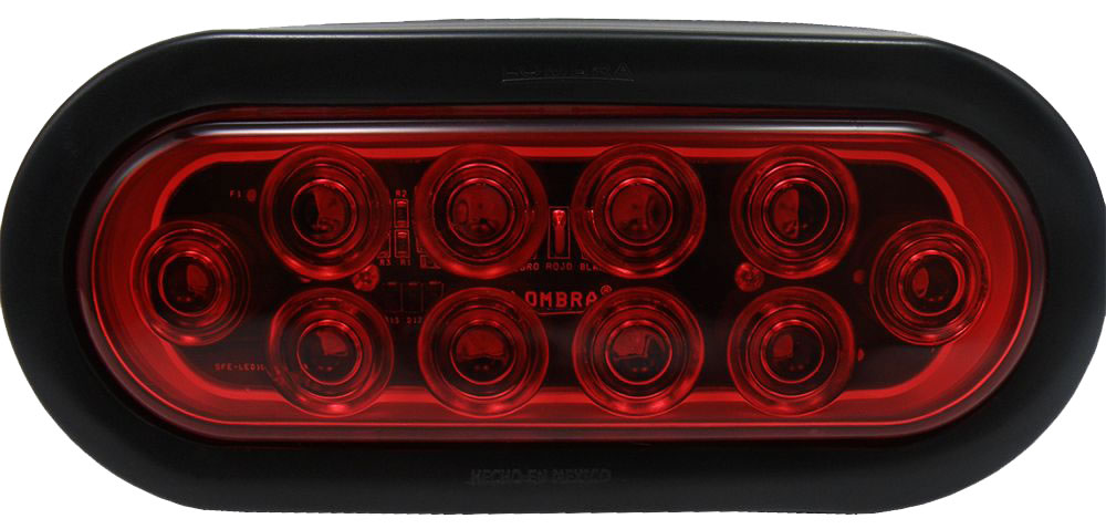 Luz roja 6" con 10 LED's forma oval sellada: 3-421KRLED-59 Luz roja 6" con 10 LED's forma oval sellada: 3-421KRLED-59