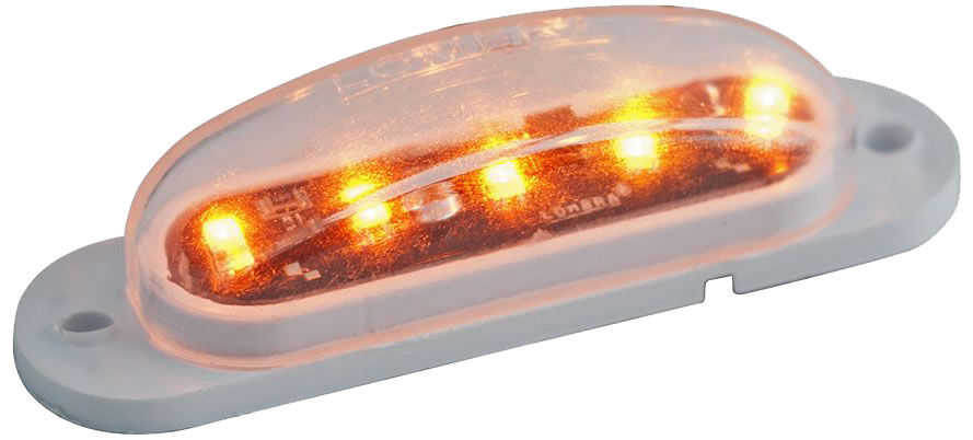 Luz curvita ámbar de 5 LED's mica transparente: 3-734A-59 Luz curvita ámbar de 5 LED's mica transparente: 3-734A-59
